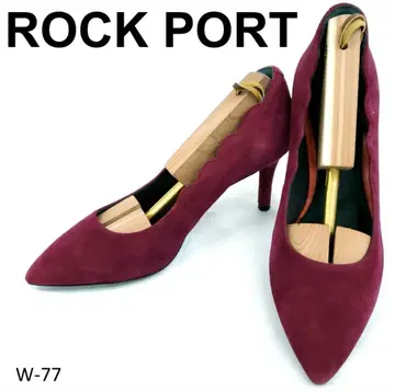 락포트 펌프스 포인트 핑힐 스캘럽 컷 와인 레드