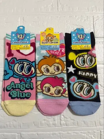 캐릭터 삭스 3족 세트 22-24cm