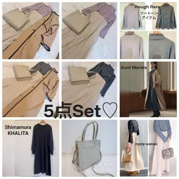 깔끔하고 러블리 스타일 여성 의류 5종 세트 묶음 판매