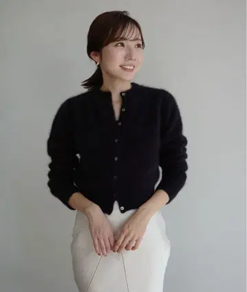 anuans 라쿤 폭스 숏 가디건 NAVY