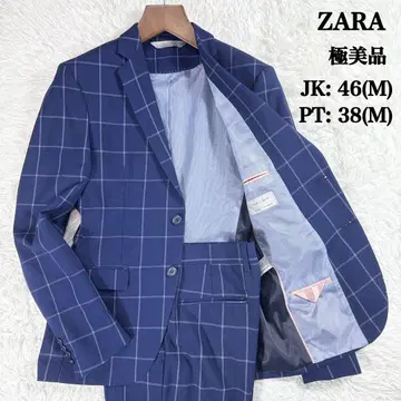 [컨디션 최상] ZARA 자라 셋업 수트 윈도우페인 네이비 M상당