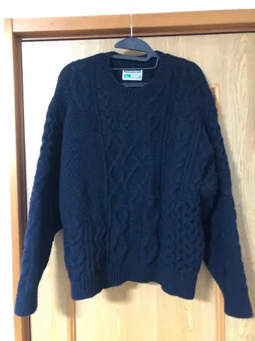 네이비 케이블 니트 울 두꺼운 원단 freaks Store 프리