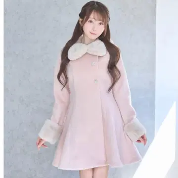 티펫 세트 플레어 코트 M 핑크 코트 로제뮤즈