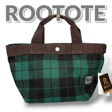 미사용 택 포함 ROOTOTE 루트토트 핸드백 미니 토트 체크 무늬