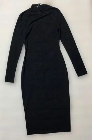 FLOUNCE CLUB 리브 블랙 긴팔 무릎 기장 원피스 택 포함 새상품