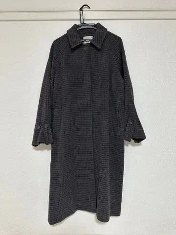 Ungrid 스탠칼라 체크 롱 코트