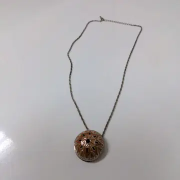 아티산 실버 꽃 무늬 에나멜 펜던트 목걸이 미사용 새상품, 자택 보관