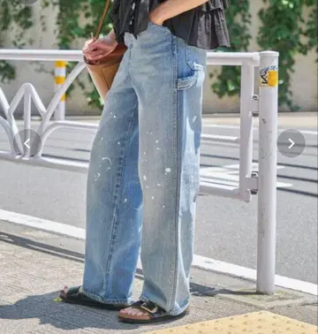 스픽앤스팬 가공 데님 팬츠