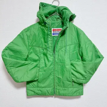 화이트 스타 그린 다운 자켓 S 그린 숏 기장