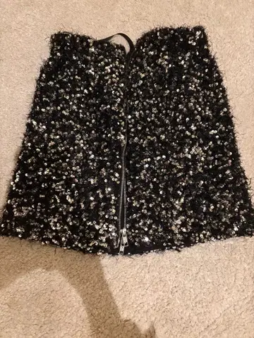 JEANASIS 스팽글 미니 스커트 블랙