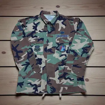 새상품급 USAirForce 셔츠 자켓 카모플라주 와펜 남성용 XL