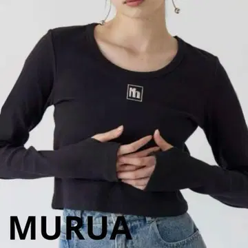 MURUA 마크 로고 크롭 상의