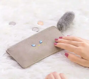 러그도르 같은 부드러운 플랫 L자 고양이 지갑 펠리시모 고양이 플랫 지갑