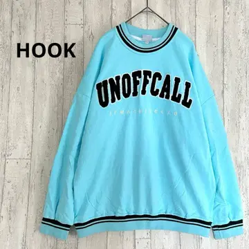 HOOK 맨투맨 [ M ] 트레이닝복 배색 라인 영문 프린트 오버 사이즈