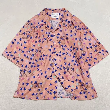 츠모리치사토 x 니코앤드 제비 패턴 셔츠 아트 프린트 셔츠 성숙 큐트 M