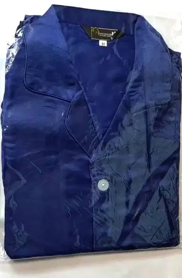 남성용 실크 파자마 네이비 M 사이즈