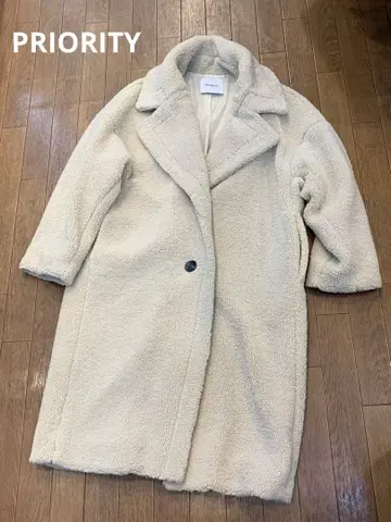PRIORITY 프라이오리티 보아 롱 코트 사이즈 38