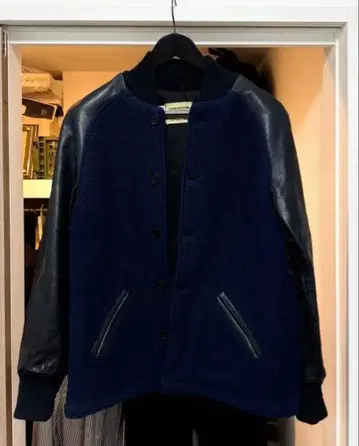 초레어!! skookum 스쿠컴 바시티 자켓 36 네이비 로프트맨