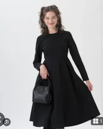 츠루바이마이코오이카와 인기 원피스 Ecarte 사이즈 34, 블랙