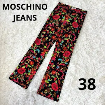 MOSCHINO JEANS 꽃무늬 플레어 팬츠 38 이탈리아제 모스키노