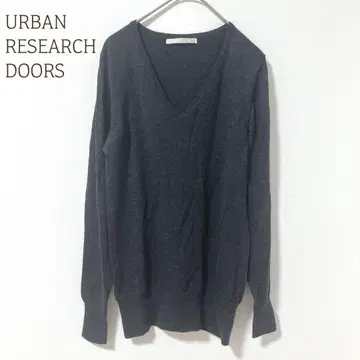 어반 리서치 도어스 울 V넥 니트 블랙 무지 심플