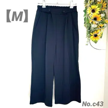 7부 기장 캐주얼 팬츠 M 속기모 방한 네이비 편안함 허리밴딩