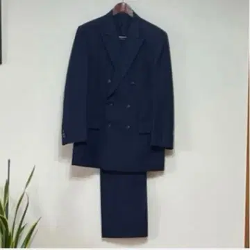 네이비 더블 브레스트 수트 세트