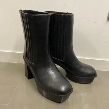 HARE 사이드 고어 부츠 블랙 가죽 M