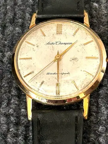 Seiko Champion 수동 와인딩 시계 골드/블랙