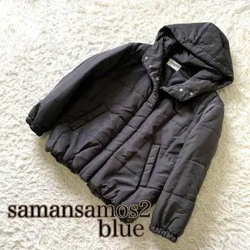 사만다 모스모스 블루 충전솜 다운 자켓 다크 그레이 여성용 아우터