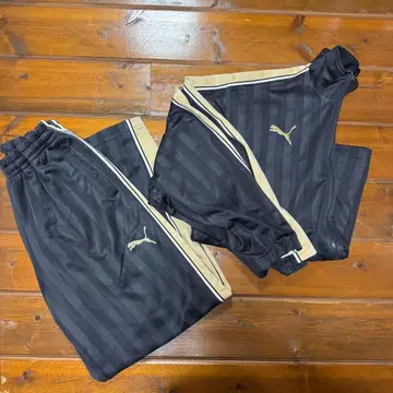 Puma 스트라이프 저지 블랙/골드