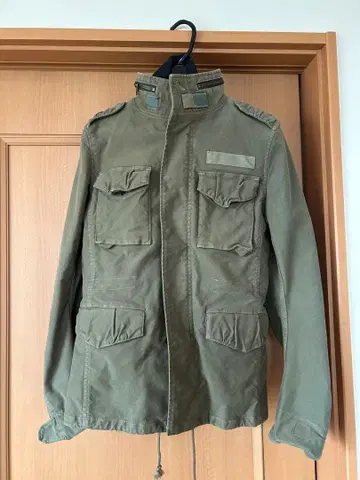 올리브 그린 2개 겹친 다운 자켓 코트 S 사이즈