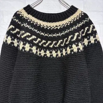 [레어] 에비수 Evisu 노르딕 무늬 코위찬 니트 M 사이즈