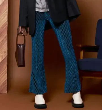 MAISON SPECIAL 벨로아 체크 팬츠