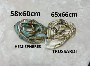 HEMISPHERES TRUSSARDI 실크 스카프 2개 세트
