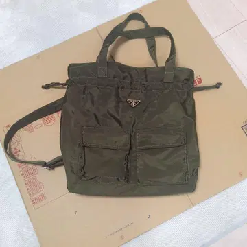 올리브색 2WAY 백 나일론제