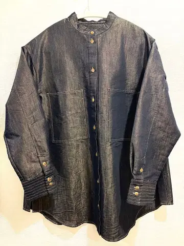 AMERI 광택 데님 셔츠