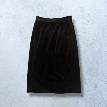 타이트 스커트 다크 브라운 벨벳 클래식 포멀