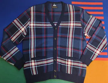 맨싱 킨록 앤더슨 타탄 체크 가디건 L