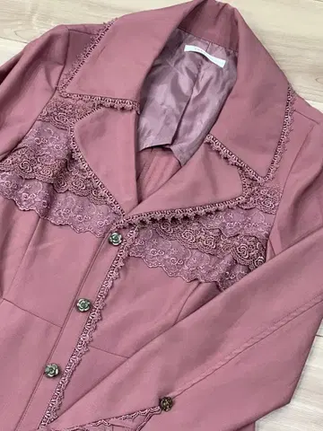 axes femme 엑시즈팜 트렌치코트 얇은 소재 레이스 핑크 M