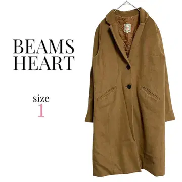 빔즈하트 [1] 체스터 코트 V넥 프론트 버튼 아우터 브라운