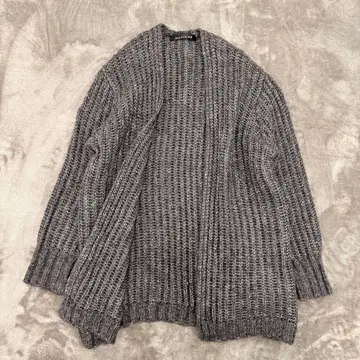 새상품급! mizuiro ind 굵게 짠 가디건 그레이 실버