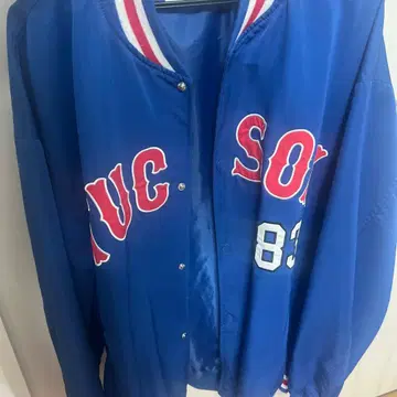 나일론 자켓 파란색 자수 로고