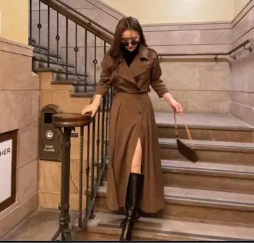 mavimoon thetoe 트렌치코트 브라운 3세트