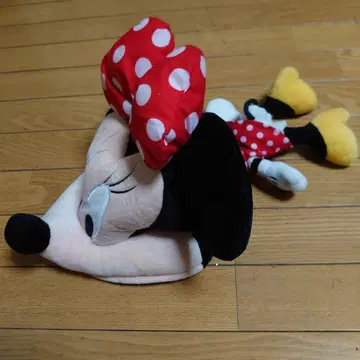 미니 마우스 봉제 인형 모자 물방울 패턴