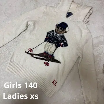 폴로베어 니트 후드 부착 여성용 XS (girls 140)