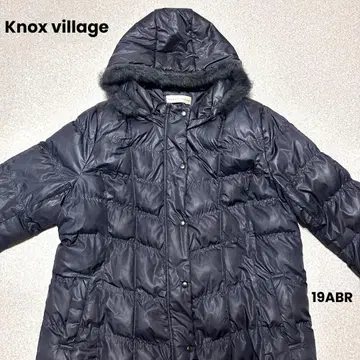 K1171 롱 다운 코트 knox village 후드 부착 방한 고급