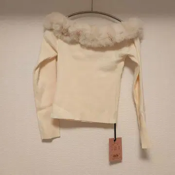 EIMY ISTOIRE 퍼 트리밍 오프숄더 니트