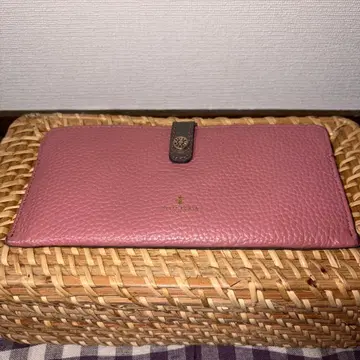 가죽 장지갑 핑크 그레이 외부 지퍼 포함