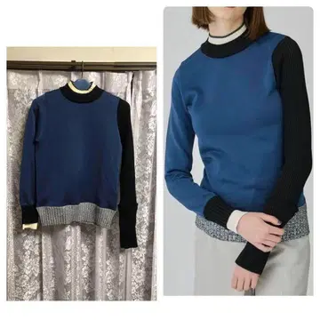 UNITED TOKYO 바이컬러 플레이팅 니트